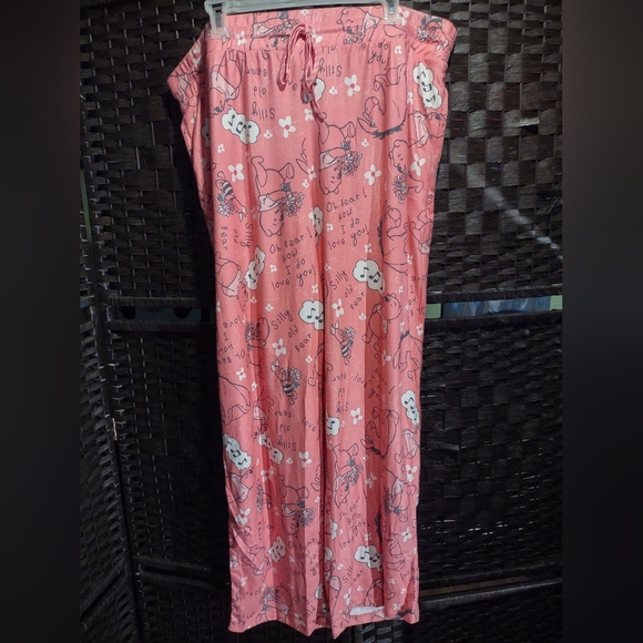 Disney Winnie the Pooh women's cuffed pajama pants in pink Size 2X - Picture 1 of 3